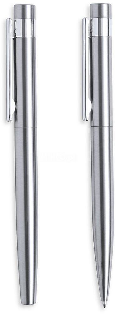 Set Kaylax Aço Inoxidável Reciclado Esferográfica e Roller. Carga Jumbo 1684