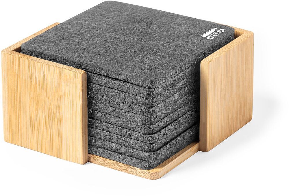 Set Bases para Copos Sanly Bambu/ Feltro RPET 10 Peças 1708