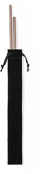Set Palhinhas Firux Aço Inox 2 Peças. Reutilizável. Limpador Incluído. Bolsa Veludo 1723