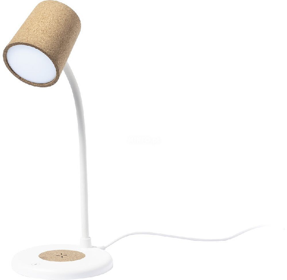 Lâmpada Multifunção Borstein Cortiça/ ABS 12 Leds. Flexível. 3 Posições de Luz. Intensidade de Luz Regulável. Altifalante Conexão Bluetooth. Potência Sonora 3W. Conexão USB. Carregador Sem Fios 10W 1746
