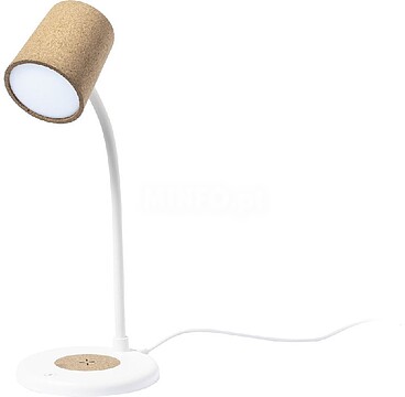 Lâmpada Multifunção Borstein Cortiça/ ABS 12 Leds. Flexível. 3 Posições de Luz. Intensidade de Luz Regulável. Altifalante Conexão Bluetooth. Potência Sonora 3W. Conexão USB. Carregador Sem Fios 10W 1746