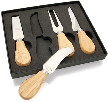 Set Queijos Koet Madeira/ Aço Inoxidável 4 Peças 3440