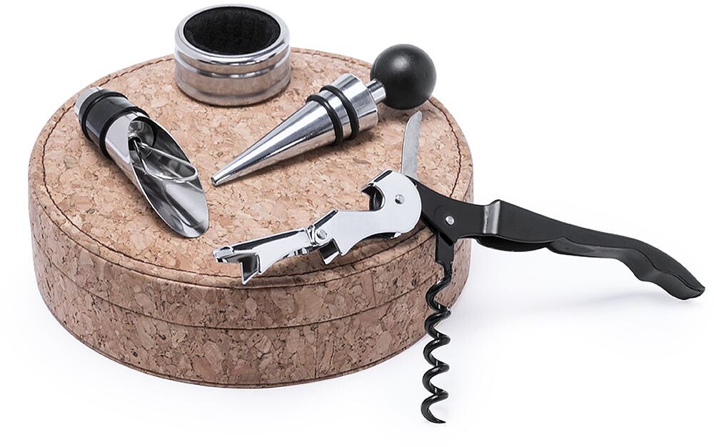 Set Vinhos Bribal Cortiça Natural 4 Acessórios 6098