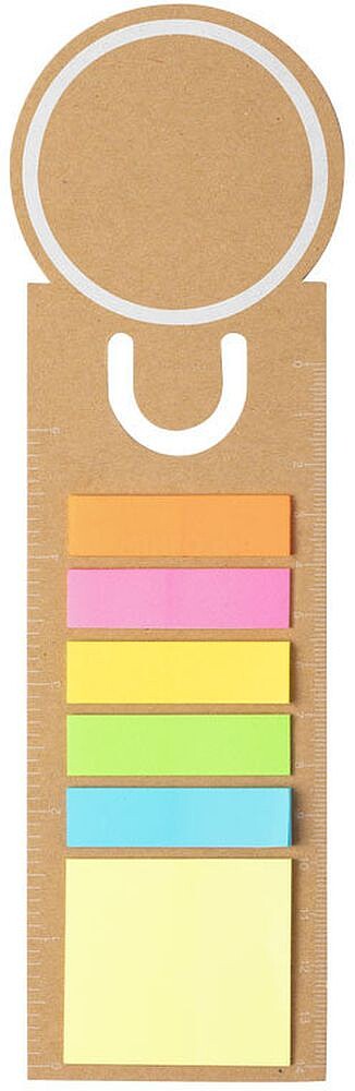 Régua Marcador de Livro Blasco Cartão Reciclado 15 Notas Adesivas 4 x 4,5 cm. 75 Mini Notas Adesivas 1,2 x 4,4 cm 6400