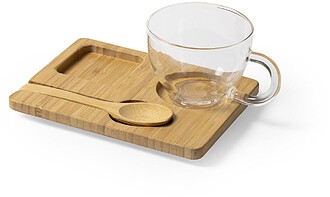 Set Morkel Cristal Borossilicato/ Bambu 180 ml. 3 Peças S/T