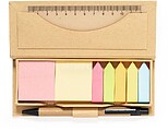 Set de Escritório Alisio Cartão Reciclado 220 Notas Adesivas 4 x 4,5 cm. 550 Mini Notas Adesivas 1,2 x 4,5 cm. Régua 12 cm. Esferográfica Cartão Reciclado 20915
