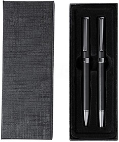 Set Okonel Metal Esferográfica e Roller. Carga Jumbo PRETO...