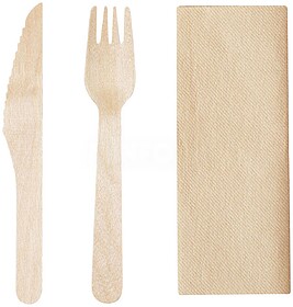Set Talheres Kumix Madeira 3 Peças NATURAL S/T