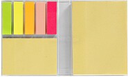 Bloco de Notas Quepro Cartão Reciclado 50 Notas Adesivas 7,5 x 10 cm. 25 Notas Adesivas 5 x 7,5 cm. 125 Mini Notas Adesivas 1,2 x 4,5 cm 22046