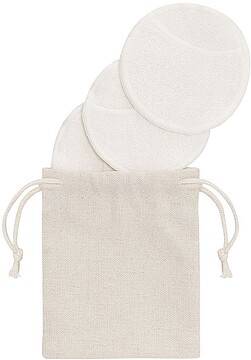 Set Discos De Limpeza Facial Dayax Algodão 3 Toalhitas Algodão. Reutilizável. Bolsa Algodão 22073