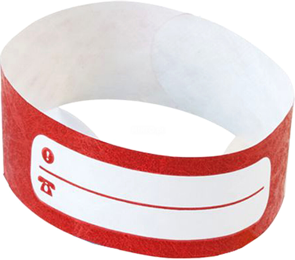 Pulseira Tyvec 25mm : Espaco para Escrever o Nome : Amarelo/Azul/Vermelho