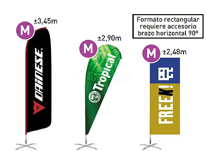 PROMOFLAG M : Mastro 3,6m : Base Pousar : Estrutura