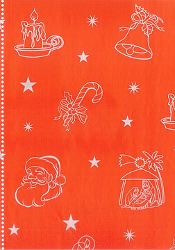 Rolo Papel Embrulho : Natal Vermelho/Prateado : Papel Branco : Rolo 70cm ( 8kg ) aproximadamente 180 metros