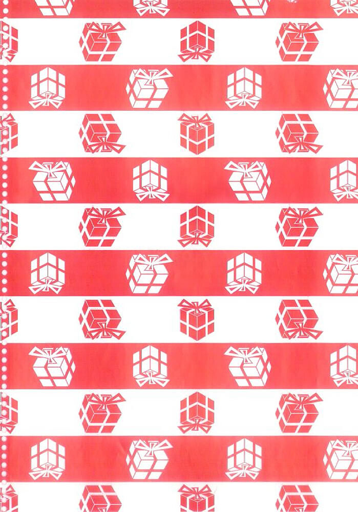 Rolo Papel Embrulho : Natal Vermelho : Papel Branco : Rolo 35cm ( 4kg )