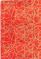 Rolo Papel Embrulho : Abstracto Vermelho/Dourado : Papel Branco : Rolo 35cm ( 4kg )