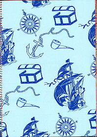 Rolo Papel Embrulho : Liso Barcos Azul : Papel Branco : Rolo...