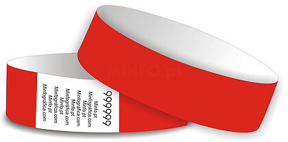 Vermelho - Pulseira Tyvek 19x250mm ( numeradas sem impressão )