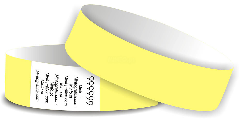 Amarelo - Pulseira Tyvek 25x250mm ( numeradas sem impressão)