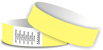 Amarelo - Pulseira Tyvek 25x250mm ( numeradas sem impressão)