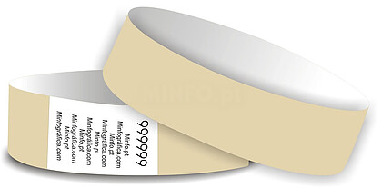 Natural (Branco Sujo) - Pulseira Tyvek 25x250mm ( numeradas sem impressão)