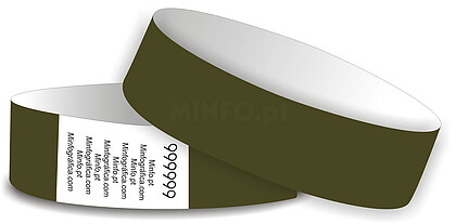 Khaki - Pulseira Tyvek 25x250mm ( numeradas sem impressão)