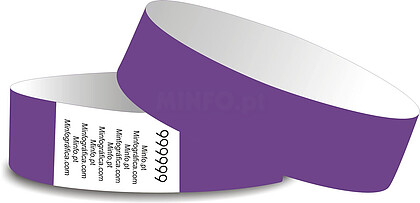 Lilás - Pulseira Tyvek 25x250mm ( numeradas sem impressão)