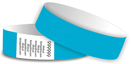 Azul Fluor - Pulseira Tyvek 25x250mm ( numeradas sem impressão)