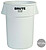Contentor 121Litros s/Tampa Redondo Brute Branco - imagem 1