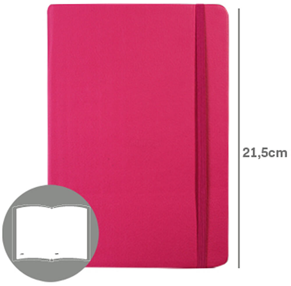 Bloco Notas Liso 21,5x14,5cm Semi Pele Rosa 116 Flh (agenda) ALT-SMD6004