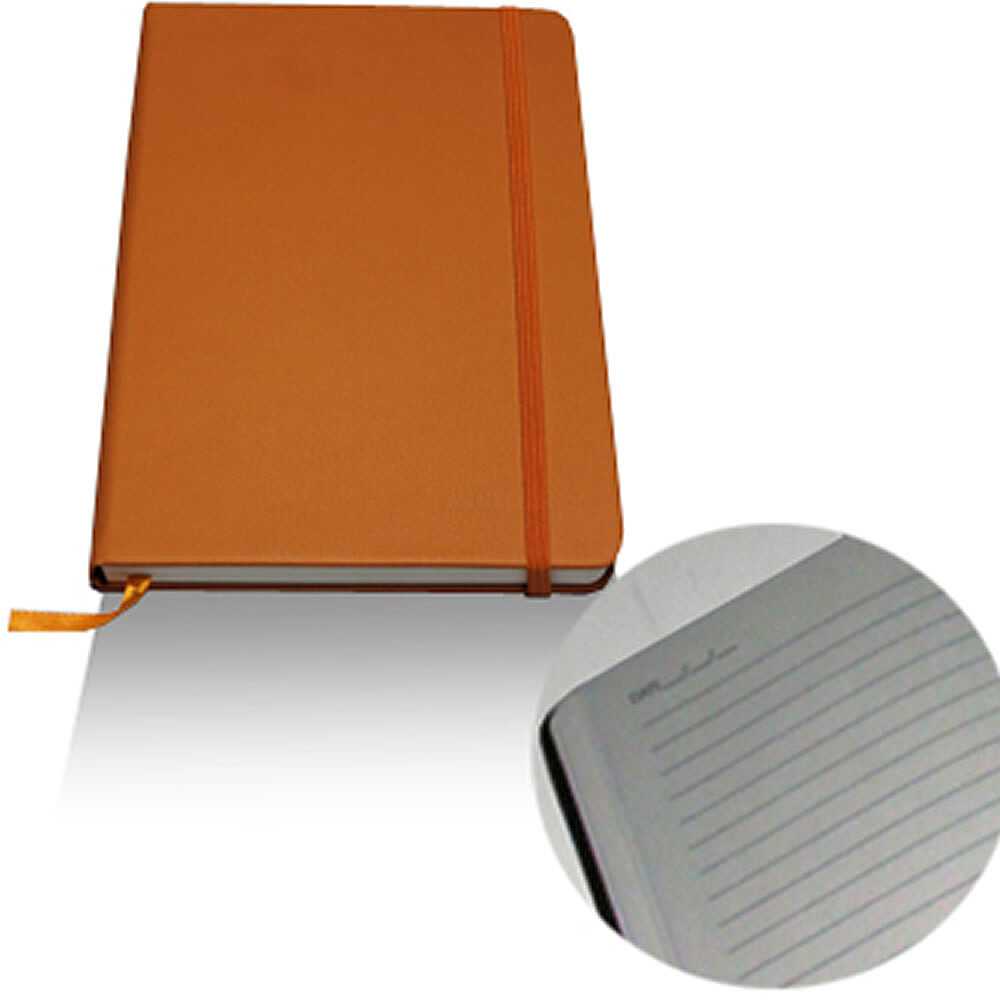 Bloco de Notas Pautado 21,5x14,5cm Semi Pele Laranja 116 Folhas ALT-SMD607