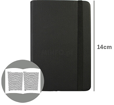 ALT-SMD6105 : Bloco Notas Pautado 14x9cm Semi Pele Preto 116 Flh agenda