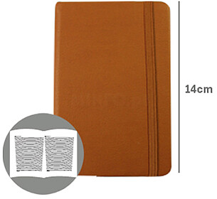 ALT-SMD6109 : Bloco Notas Pautado 14x9cm Semi Pele Camel 116...