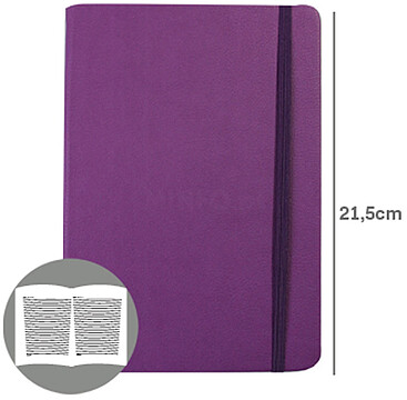 ALT-SMD610 : Bloco de Notas Pautado 21,5x14,5cm Semi Pele Roxo 116 Folhas (agenda)