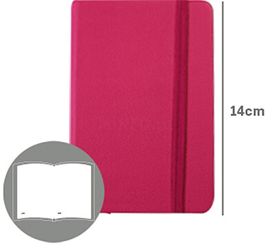 ALT-SMD6204 : Bloco de Notas Liso 14x9cm Semi Pele Rosa 116 Folhas