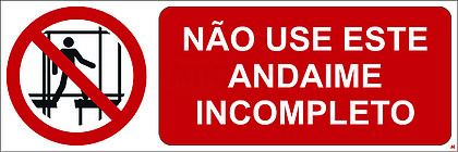 Não Use Este Andaime Incompleto; Horizontal