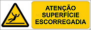 Atenção; Superfície Escorregadia; Horizontal