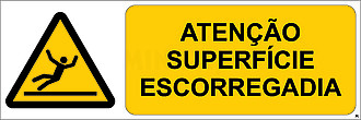 Atenção; Superfície Escorregadia; Horizontal
