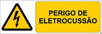 Atenção; Perigo de Eletrocussão; Horizontal