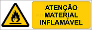 Atenção; Material Inflamável; Horizontal