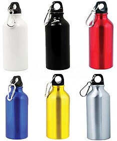 Garrafa em Aluminio 400ml e mosquetao