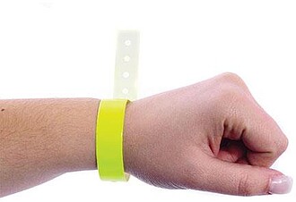 Pulseira de identificação inviolável flourescente