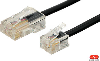 Cabo adaptador telefone/fax negro 2 m