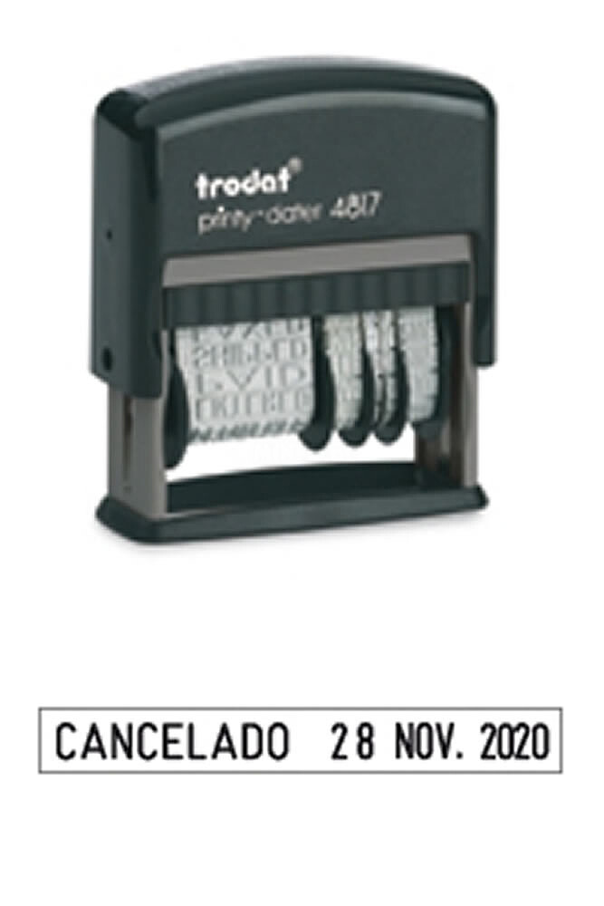 Carimbo datador “printy” + 12 Textos pré-definidos : Não personalizável