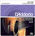 Cordas p/Guitarra Acustica D’Addario EJ13 11-52