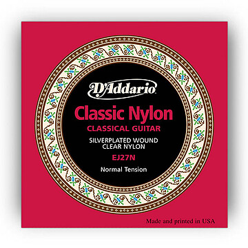 Cordas p/Guitarra Clássica D&rsquo;Addario EJ27N Classic Nylon - Tensão Media