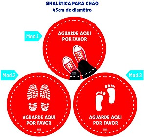 “Autocolante ”“Aguarde Aqui”“ : diam 45cm : Especi...